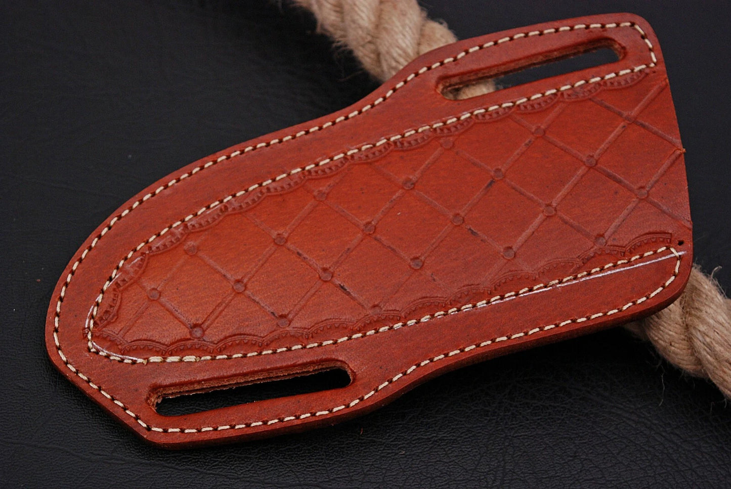 Double Stitch Handmade Leather Sheath for Fixed Blade Knife – 7 Inch Universal Cover