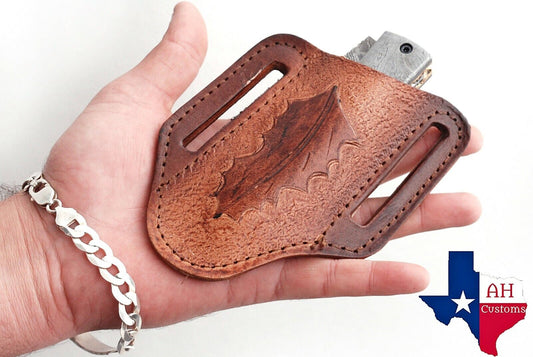 Hand Made Pure Leather Sheath Hand Engraved Everyday Carry Anniversary Gift For Him Groomsmen Gift For Folding Knife Pocket Knife