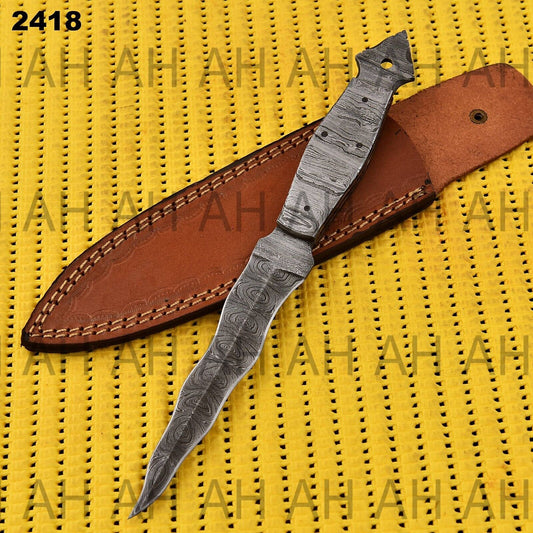 Hand Forged Damascus Steel Full Tang Dagger Knife Groomsmen Gift Anniversary Gift For Him Everyday Carry Knife Boot Knife 2418